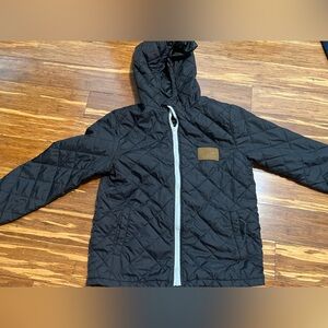 Black Quilted Hooded Jacket